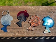 custom key chains/ Comes with a letter, women, and pom. /womens keychain