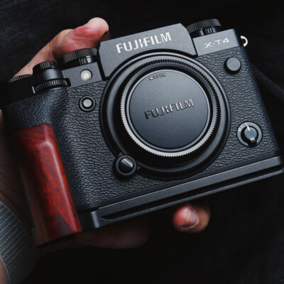 Camera Wood Hand Grip Handle Aluminum Base L Board For Fuji Fujifilm XT4  X-T4