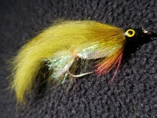 FISHING FLIES STREAMER ZONKER OLIVE SIZE 6 CUSTOM TIED IDYLWILDE FLY CO