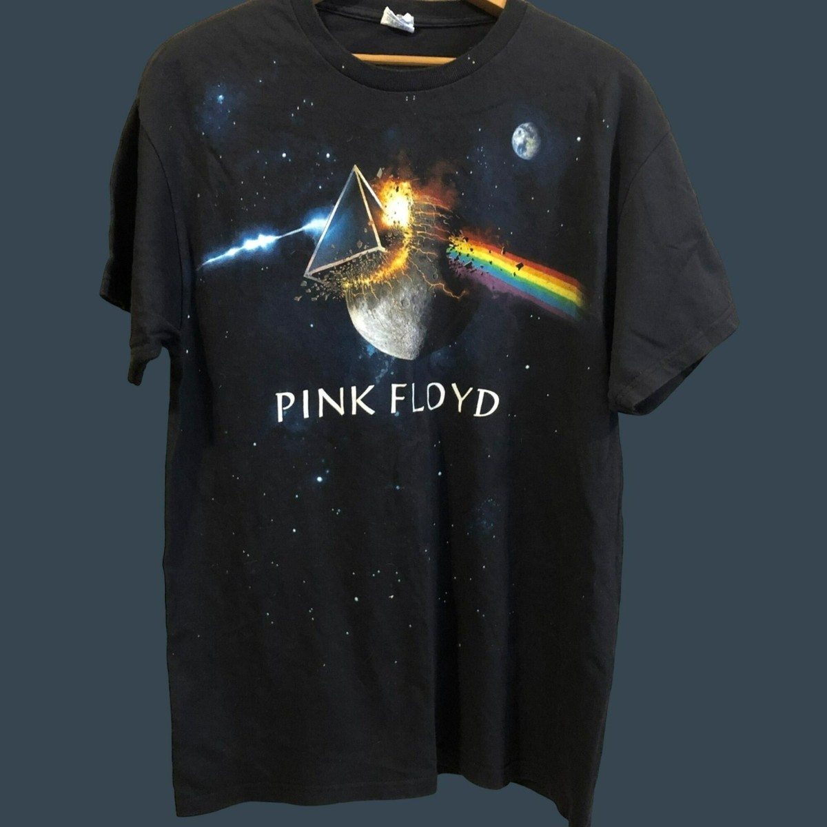 Vtg T-Shirt Pink Floyd The Dark Side of the Moon Sz L Y2K Delta