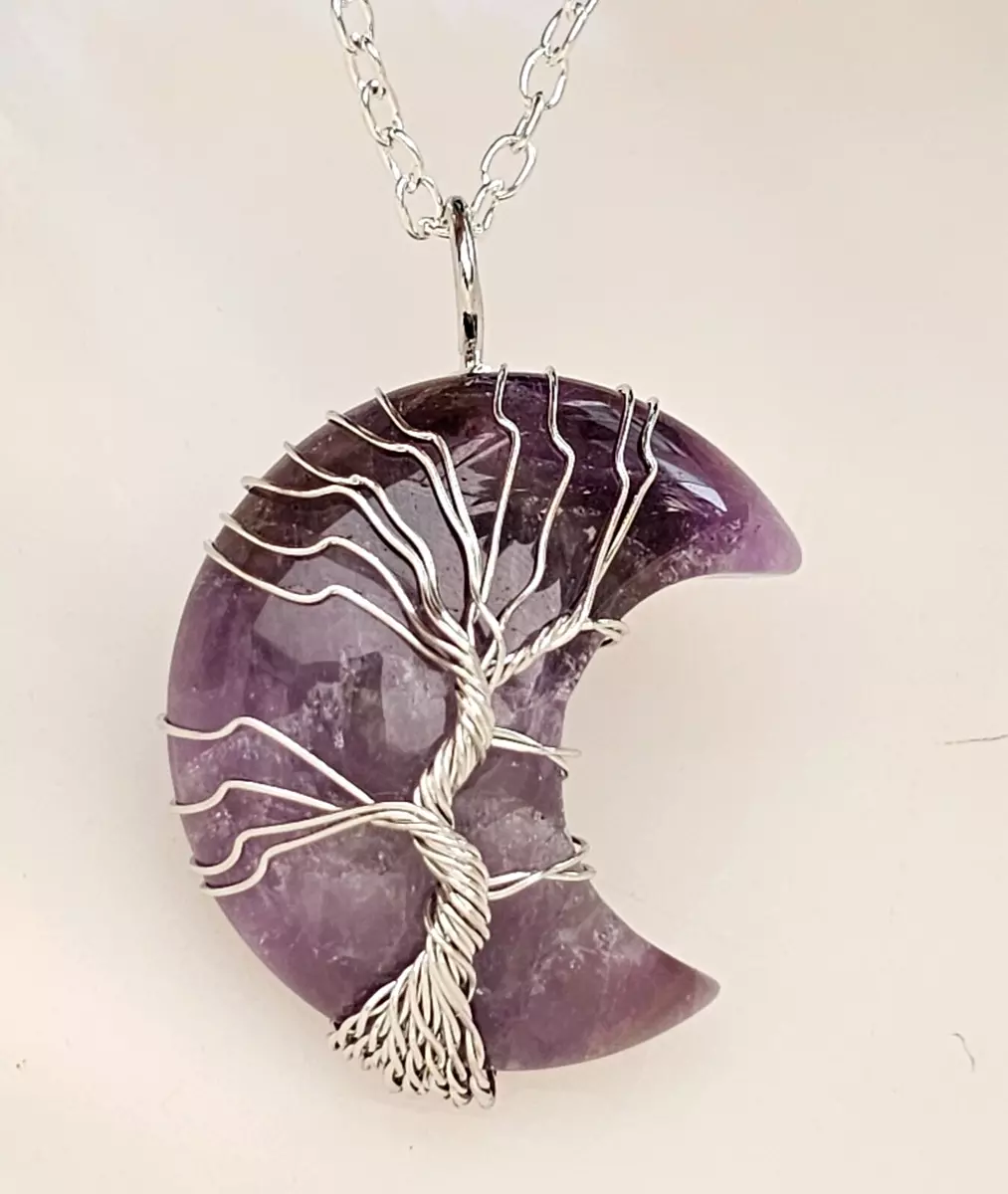 Amethyst clearance moon necklace