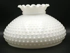 Vintage White Hobnail Milk-Glass Lamp Shade Ruffled Top 12” floor or table lamp