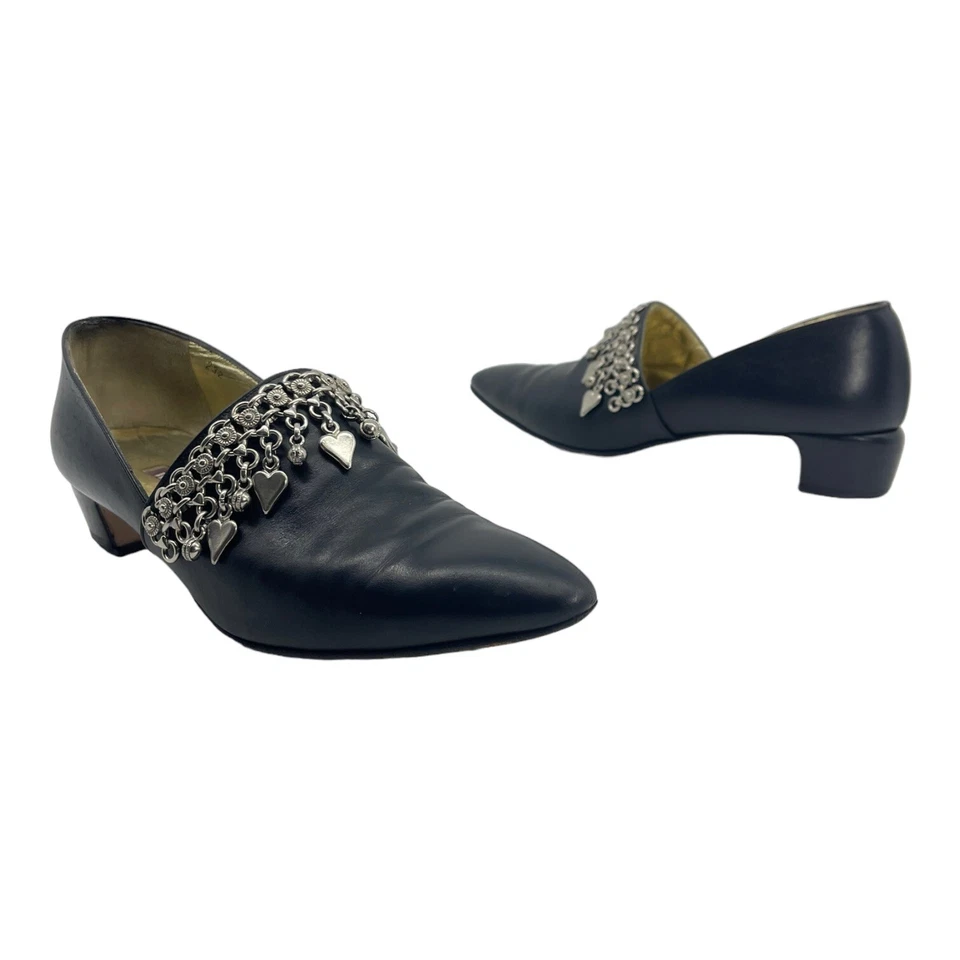 Винтажный WALTER STEIGER женщин 7,5 38 кожи ботильоны мокасины Италия - Изображение 2 из 4