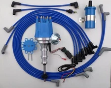 Small Cap FORD Y Block 272 292 312 BLUE HEI Distributor + 45k Coil + Wires USA