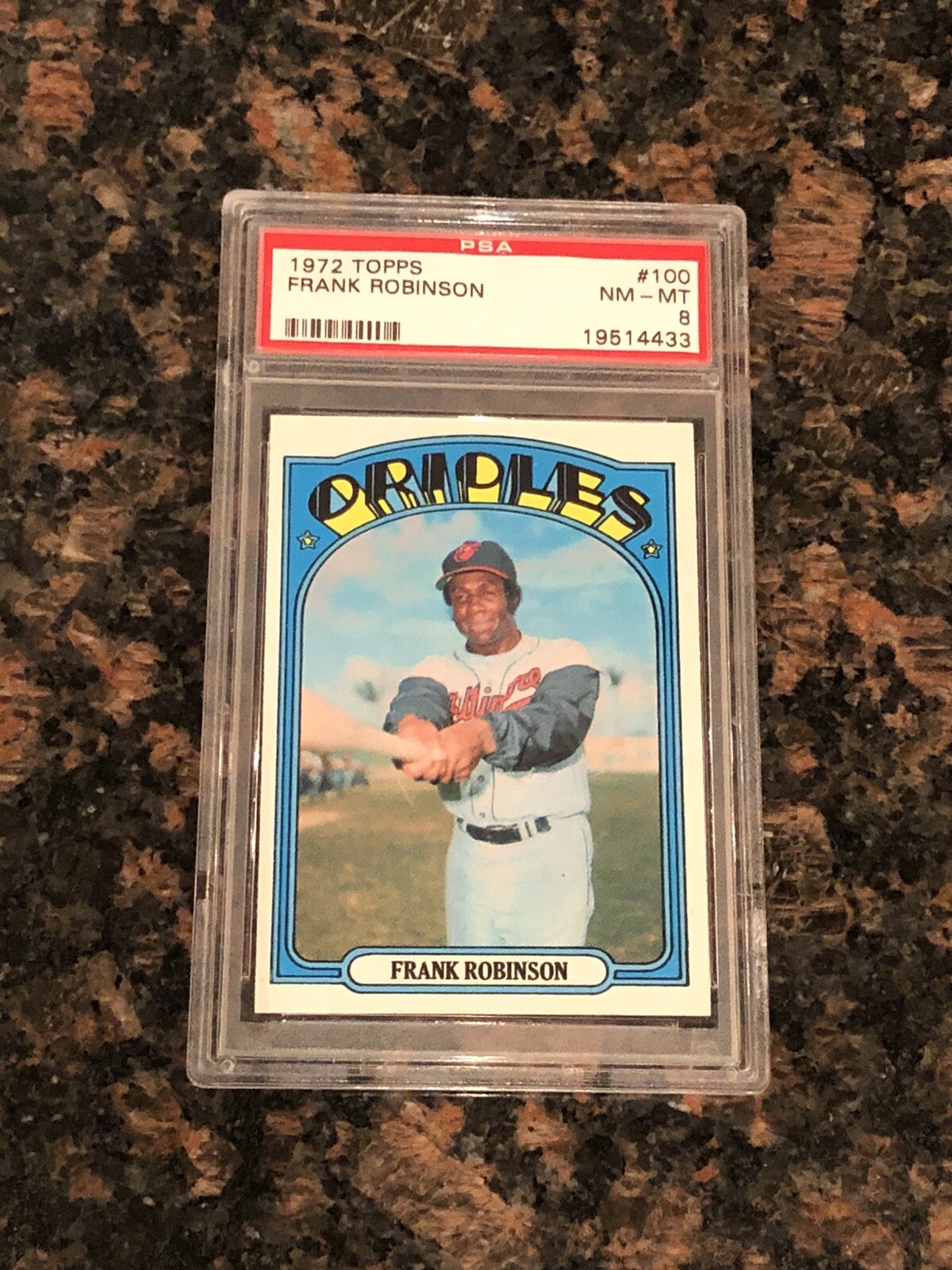 1972 Topps Frank Robinson Baltimore Orioles #100 Baseball Card PSA 8