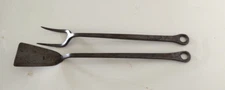 Antique Signed L.W. Epley Iron Flesh Fork & Spatula 19th century Gettysburg