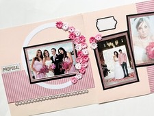 Pink Wedding Scrapbook Layout, Pink Wedding Scrapbook Pages, Pink Wedding Pages