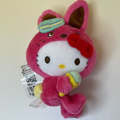 Hello Kitty plush doll mascot Easter bunny Sanrio 5''  2012 pink JAPAN ice cream