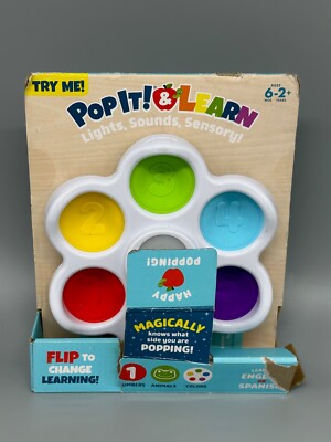 New Chuckle & Roar Pop It & Learn - Lights, Sounds, Sensory Baby Toddler Toy