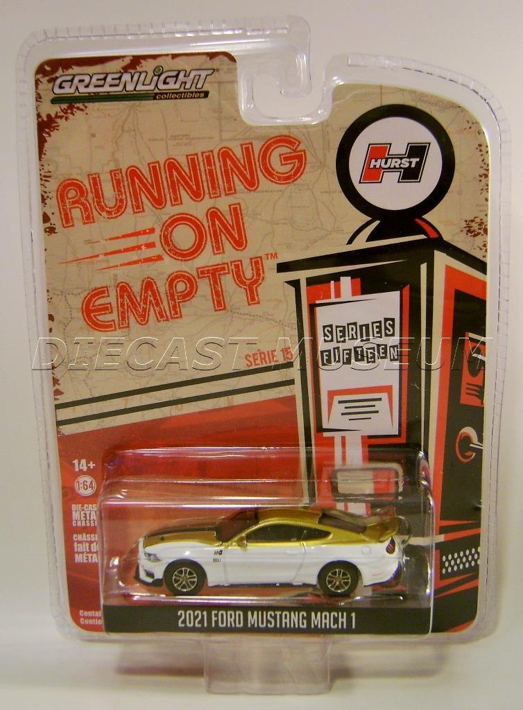 Die Cast R15 2021 '21 FORD MUSTANG MACH 1 HURST RUNNING ON EMPTY R15 GREENLIGHT ...