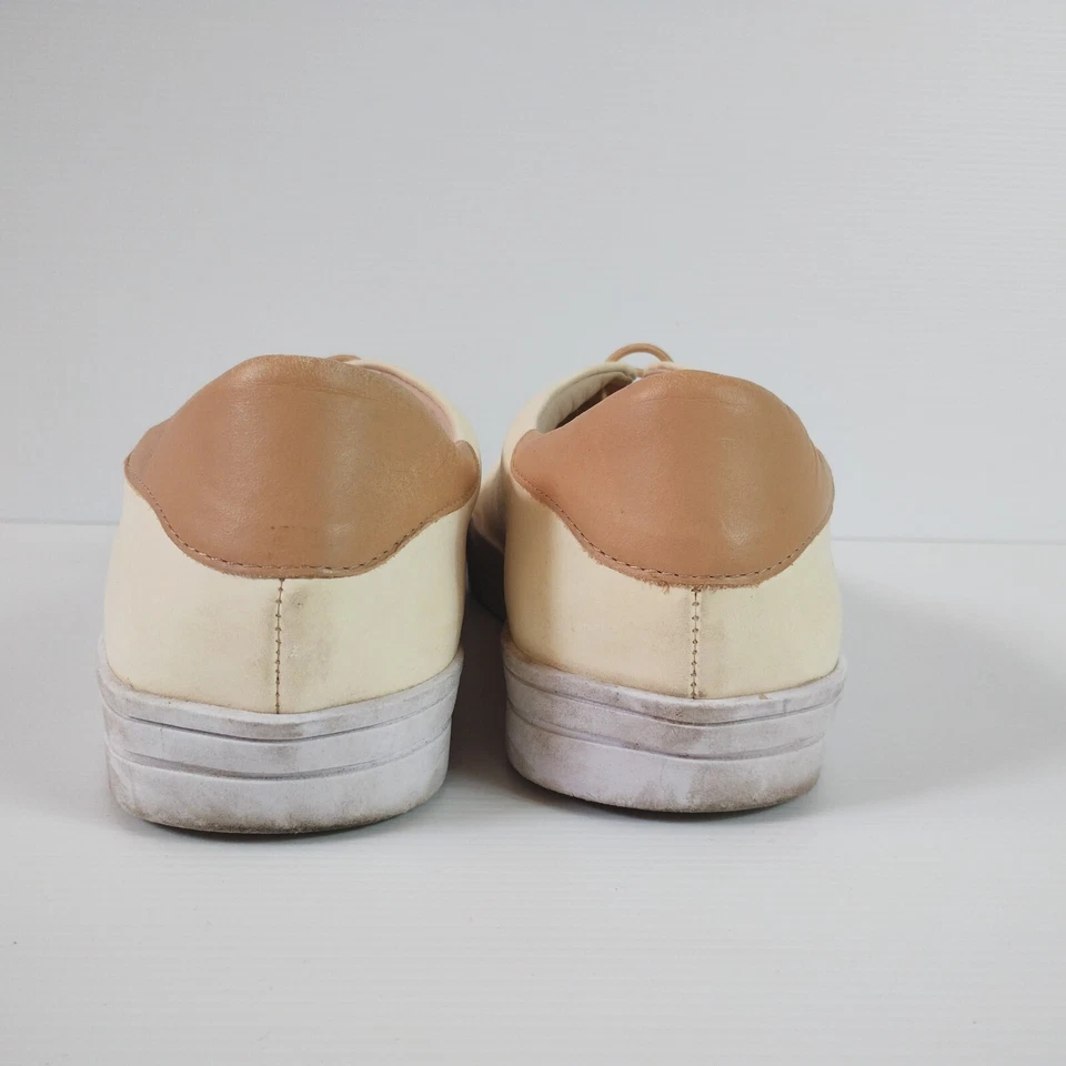 Camilla & Marcs Women Size 38 Low Top Runners Sneakers Cream Beige Nubuck Finish - image 2 of 4