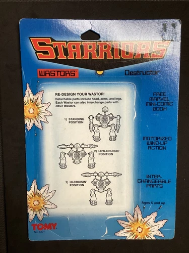Starriors 1984 Vintage Marvel Tomy Parts Original Card Back Ripsaw