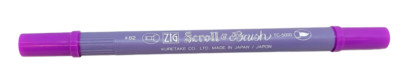 TC5000-82 Zig Memory System Scroll & Brush Dual Tip Marker, Purple, Pack of 6