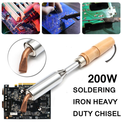 200W Heavy Duty Soldering Iron 220V Chisel Point Copper Tip Electric Welding