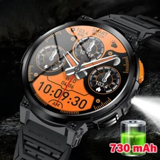 1.85” HD Screen Flashlight Smart Watch Bracelet Waterproof Fitness Smartwatch