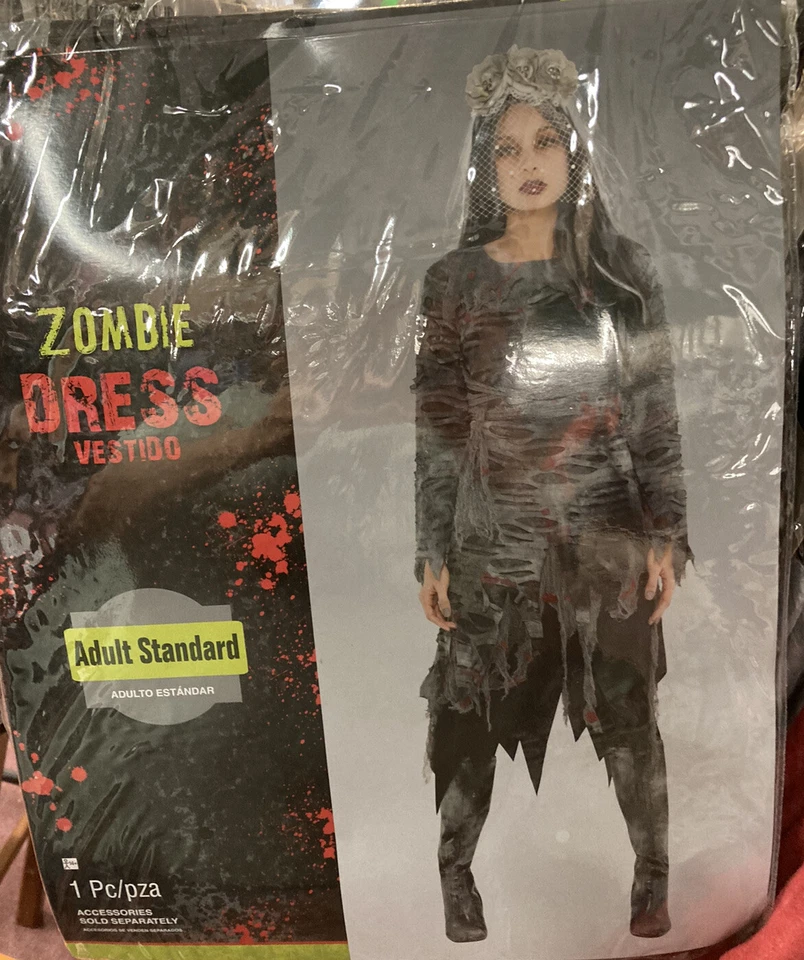 NEW Amscan 847435 Sexy Zombie Dress, Adult Standard Upto size 8 - Image 3 of 4