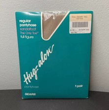 Vtg Sears Hug-alon Pantyhose Sandalfoot Only Toe Dove Gray Size Full Figure Tall