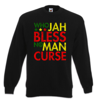 Who Jah Bless No Man Curse Sweatshirt Pullover Rasta Rastafari Reggae Löwe