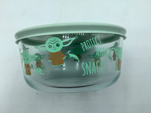 Star Wars Mandalorian Grogu Pyrex Glass Bowl 4 Cup Storage Container  w Lid