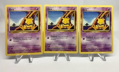 (3) Abra 43/102 Common Pokémon Base Set Unlimited 1999 Vintage WOTC