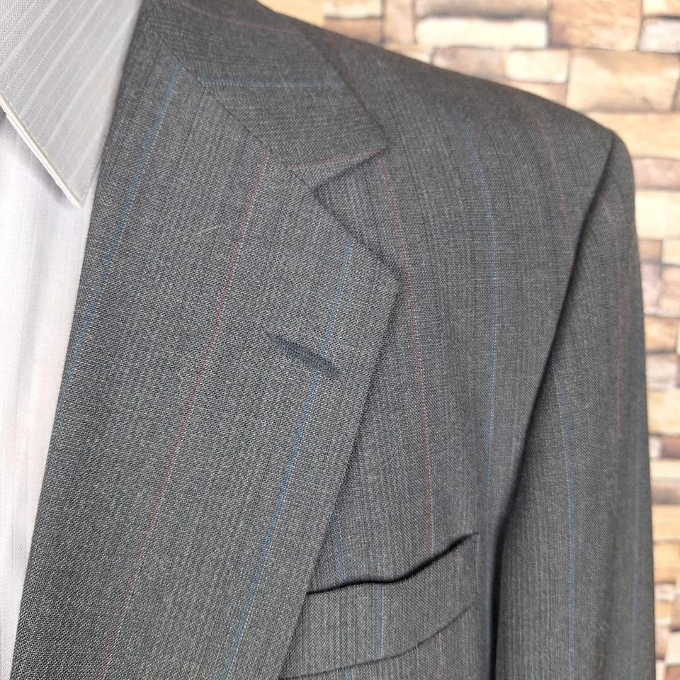 Traje Haggar Imperial 2 Piezas Hombre 46R 40X31 Gris Multicolor Rayas Foto 2 de 4