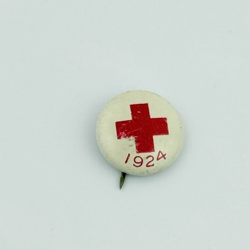 Antique Original WWI Era 1924 Red Cross Pin Button