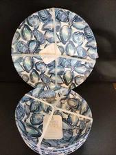 Sigrid Olsen Oyster Plate And Bowl Set Melamine 8pc Set 4 Dinner Plates/ 4 Bowls