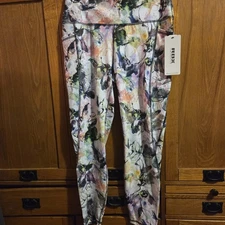 RBX Women's Floral High-waisted Ankle Length Leggings Size Large New With Tags