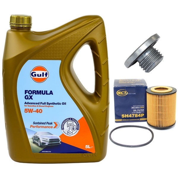 MotoröL Filter Set 5W-40 5 Liter + ÖLablassschraube FüR Opel Vectra B Astra G-image