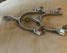 Vintage Western Twisted Rope Stainless Steel Spurs