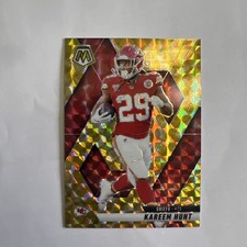 2025 Panini Mosaic - Kareem Hunt #35 Reactive Yellow Mosaic Prizm