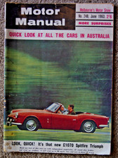 Motor Manual 1963 Jun Triumph Spitfire Mercedes 200SE Zeta Toyopet Commer Renaul