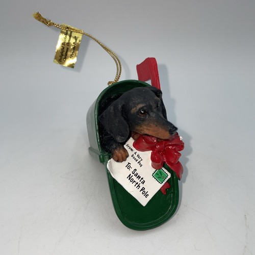 DANBURY MINT DELIGHTFUL DACHSHUND CHRISTMAS ORNAMENT PAW-CEL POST - 第 2/3 張圖片