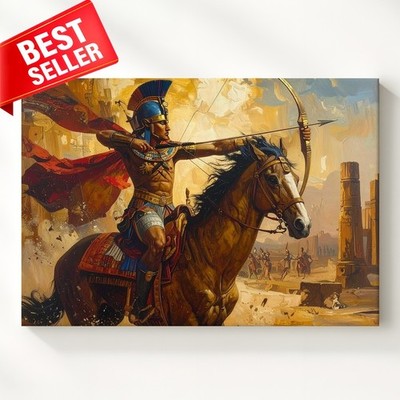 Canvas Battle Warrior Egyptian Rider Arrow Dynamic Ancient Riding Wall Art
