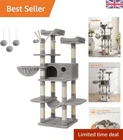 All-in-One Cat Tree Condo 164 cm - Endless Fun with Integrated Safety Features