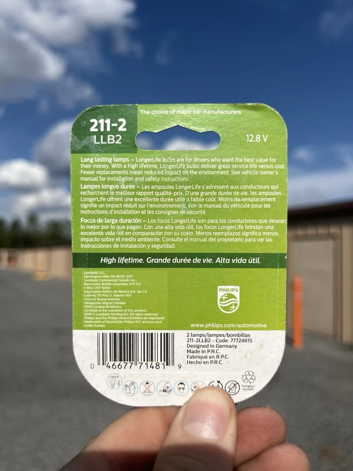 Philips LongerLife 211-2 12,42 W Dos Bombillas Interior Domo Luz Reemplazar Stock OE Foto 2 de 2