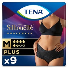 Image of TENA Lady Pants Plus Black Medium Pack of 9 | Discreet Incontinence Wear
