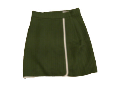 ICHI Studio Pencil Skirt Womens Small Green Stretch Piping Detail Side Zip