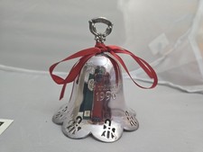 Towle Argentieri 1996 Bastone di Caramelle Placcato Argento Natale 17° Edizione Campana