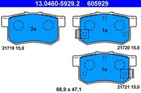 Bremsscheiben-BremsbeläGe-Kit ATE 13.0460-5929.2 Honda 43022-S2A-000