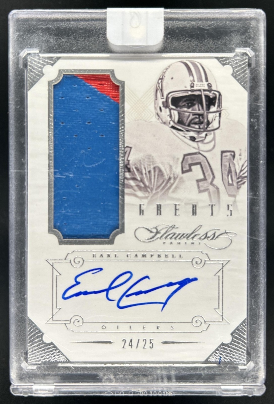 2014 Panini Flawless Earl Campbell Greats Patches Auto Autograph #/25