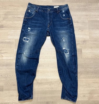 G-Star RAW Arc 3D Tapered Jeans Mens 32x30 Distressed Denim (Actual 32x29)