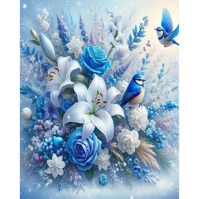Flowers Paint by Numbers Kit for Adults 16x20inch