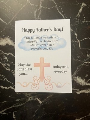 Happy Father s Day Card Christian Greeting Card For Dads - Scripture Blessing