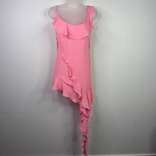 House of CB Marcia French Ruffle Dress Womens S Pink Asymmetrical Fairy Romantic