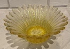 Blenko Glass Yellow Sunflower Daisy Bowl 847S UV Glows