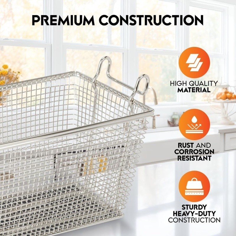 4PACK Deep Fryer Basket Heavy Duty Nickel Plated Iron Easy Clean Commercial Use