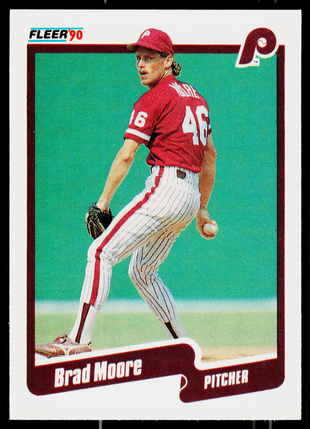Brad Moore, 1990 Fleer Update, #U-45, Philadelphia Phillies,