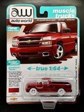 AW AUTO WORLD MUSCLE TRUCKS 2005 CHEVY SILVERADO SS 1/64 ULTRA RED CHASE