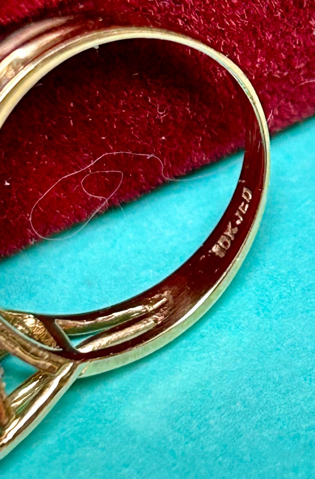 Diamonique Solid 10K Bow Tie Ring With Trillion C… - image 8